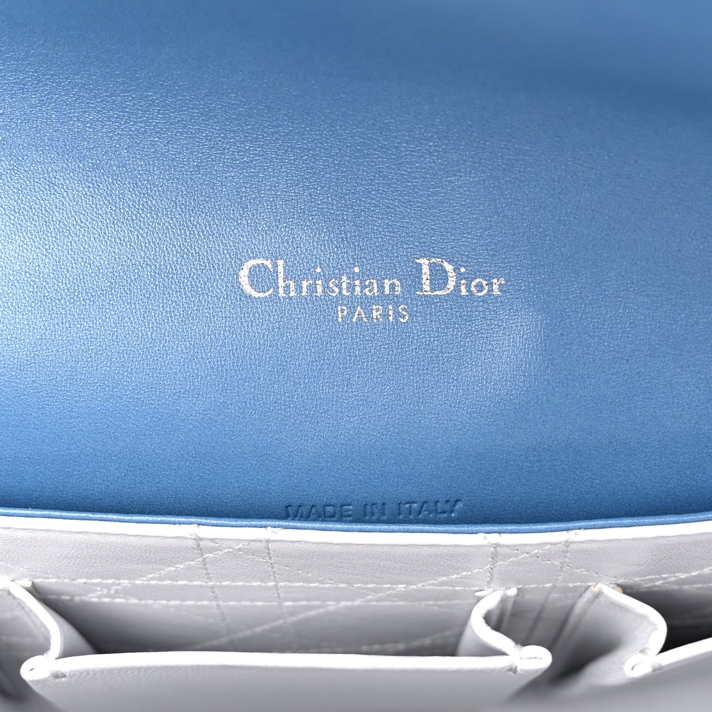 Lambskin Cannage Medium Miss Dior Flap Blue