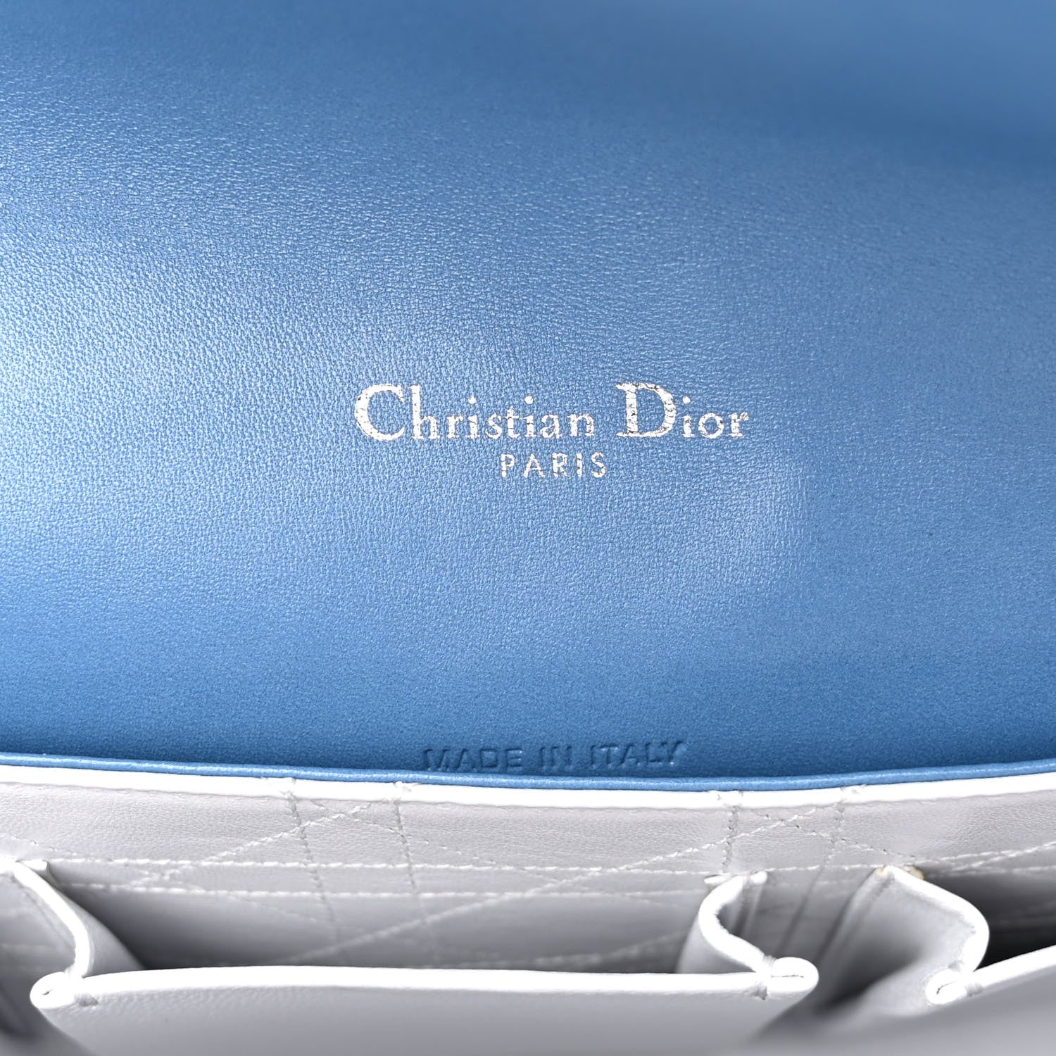 Christian Dior Lambskin Cannage Medium Miss Dior Flap Blue 6 of 11