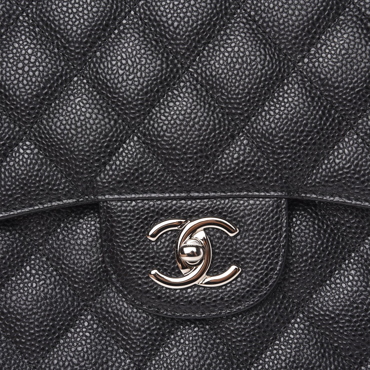Caviar Quilted Jumbo Double Flap Black