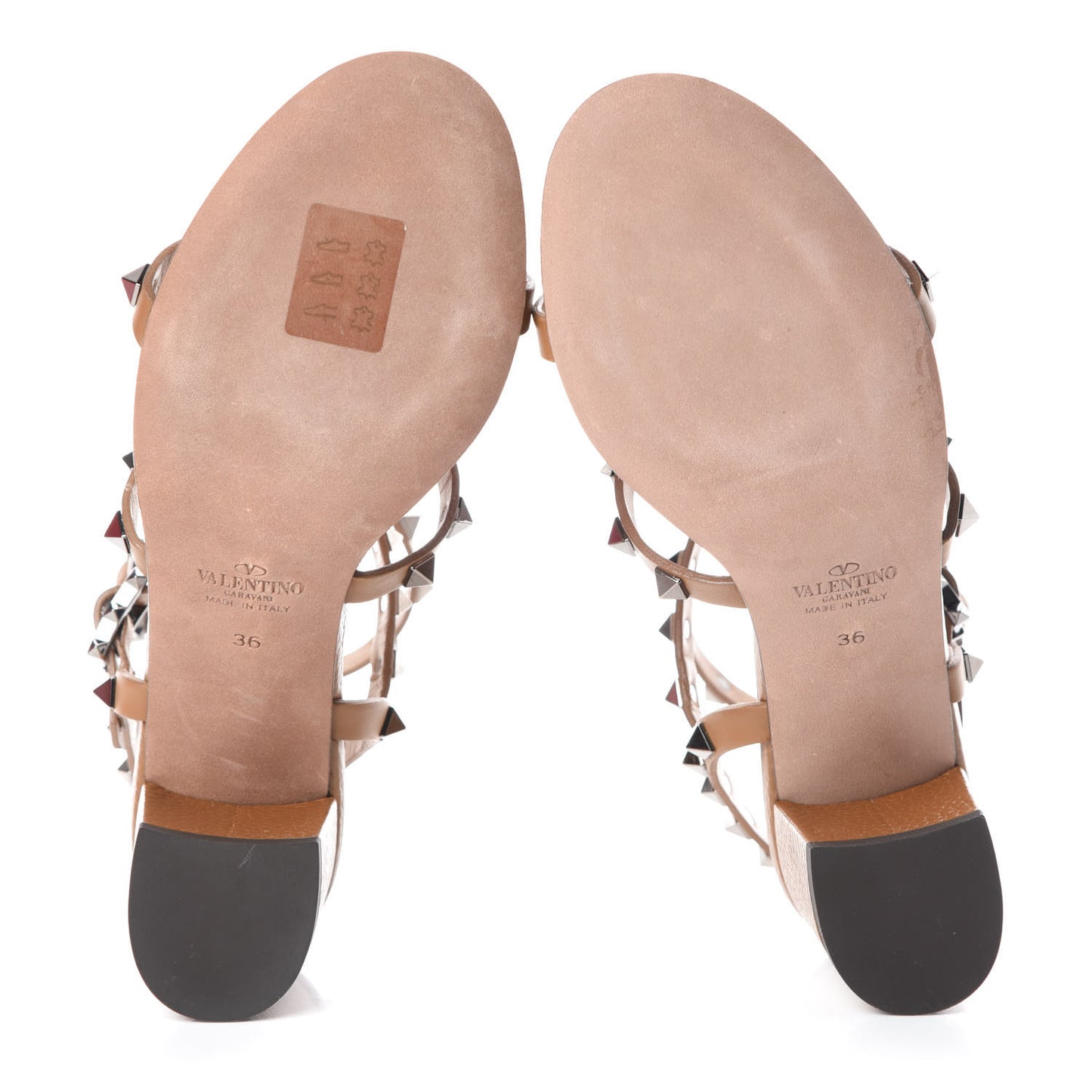 Calfskin Rockstud 60mm City Sandals 36 Bright Cognac