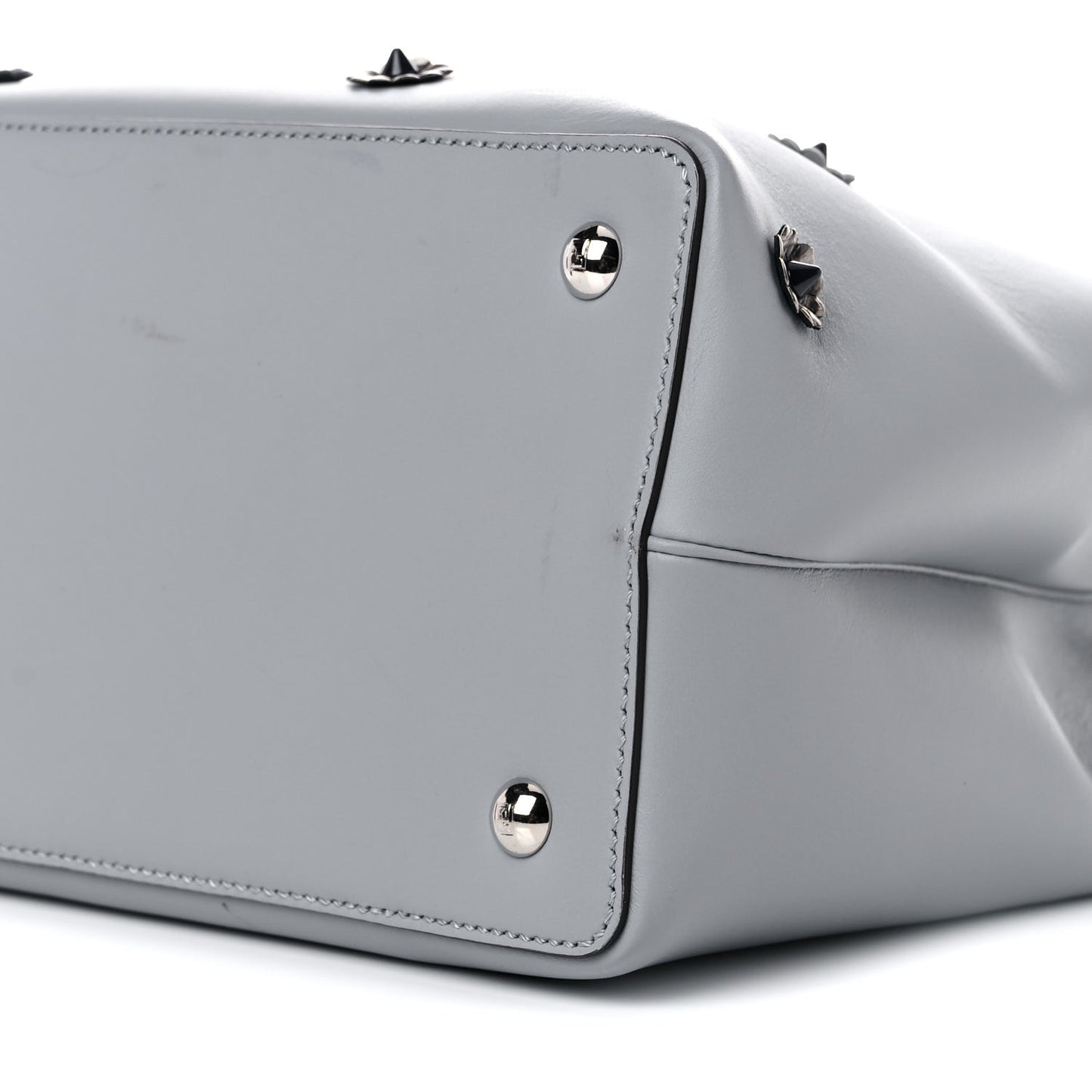 Vitello Elite Flower Studded Petite 2Jours Tote Grey