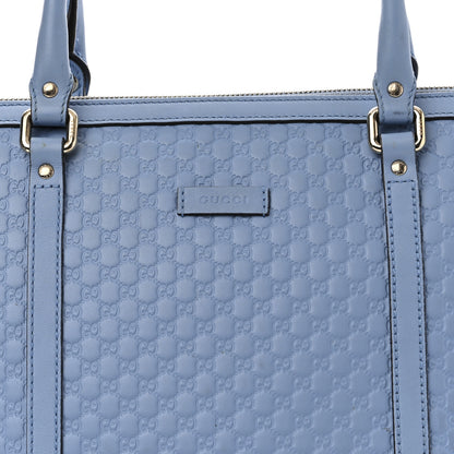Gucci Soft Microguccissima Small Zippered Satchel Light Blue 8 of 17