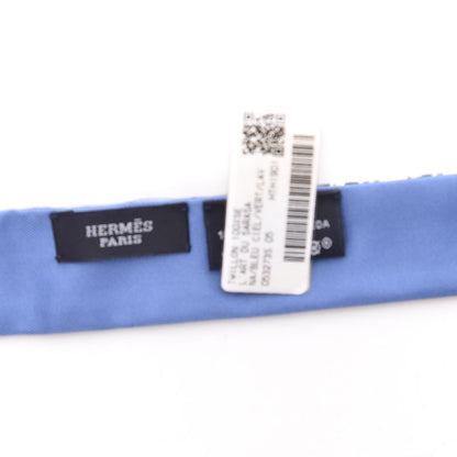 Hermes Silk L'art Du Sarasa Twillon Scarf Bleu Ciel Vert Lavande 3 of 3