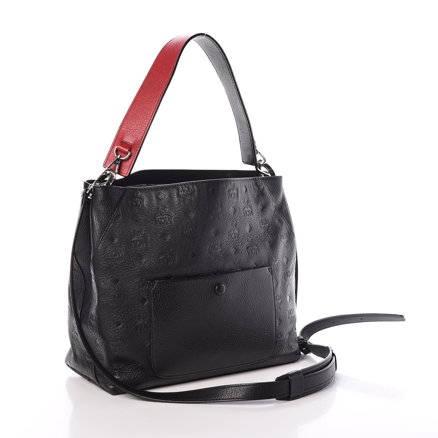 MCM Calfskin Ottomar Monogram Medium Klara Hobo Black 5 of 10