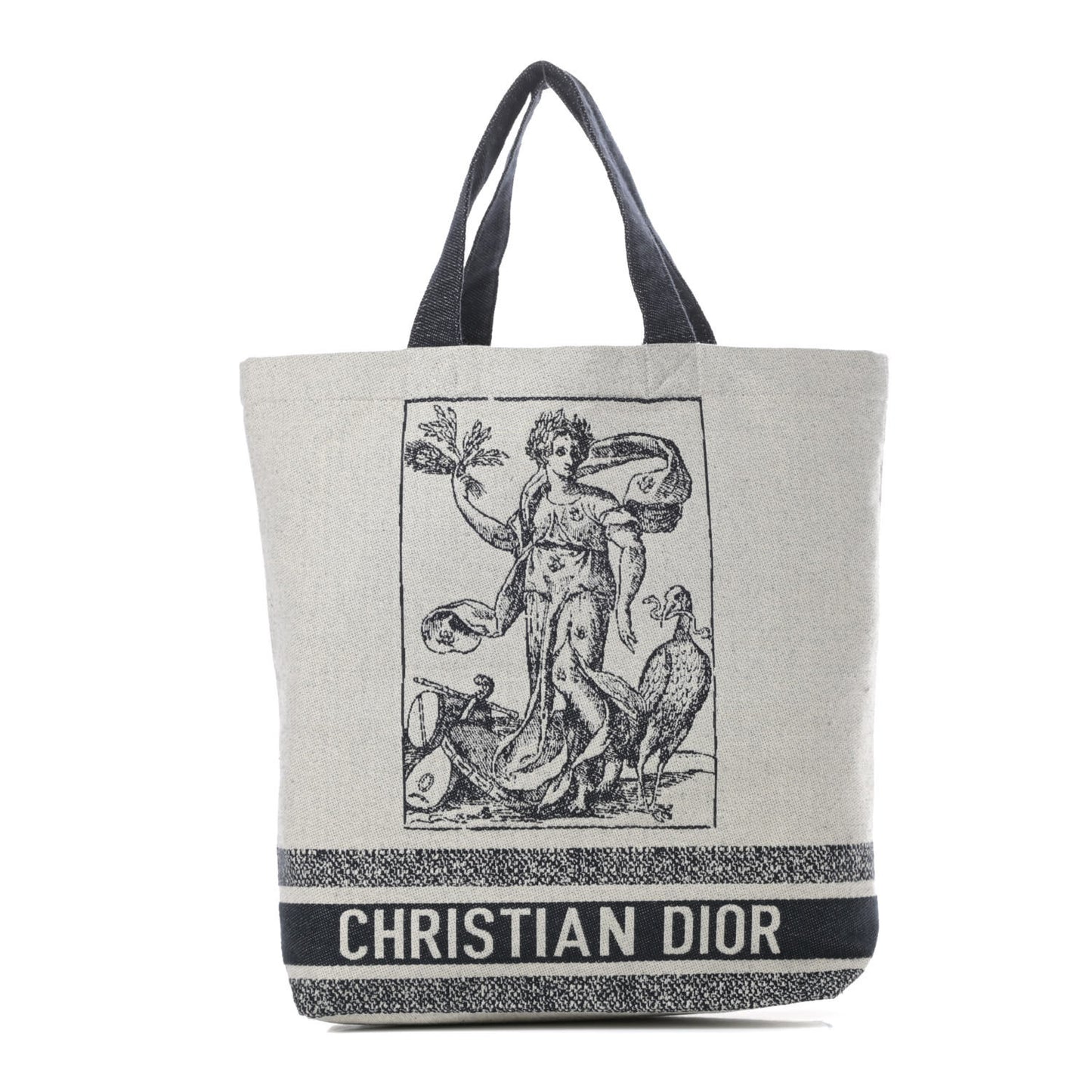 Canvas Print Cruise Tote Ivory Black