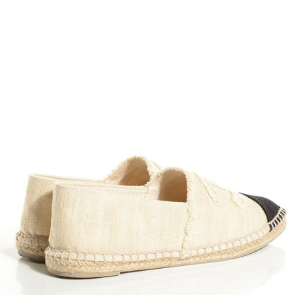 Chanel Toile CC Espadrilles 37 Beige Black 4 of 6