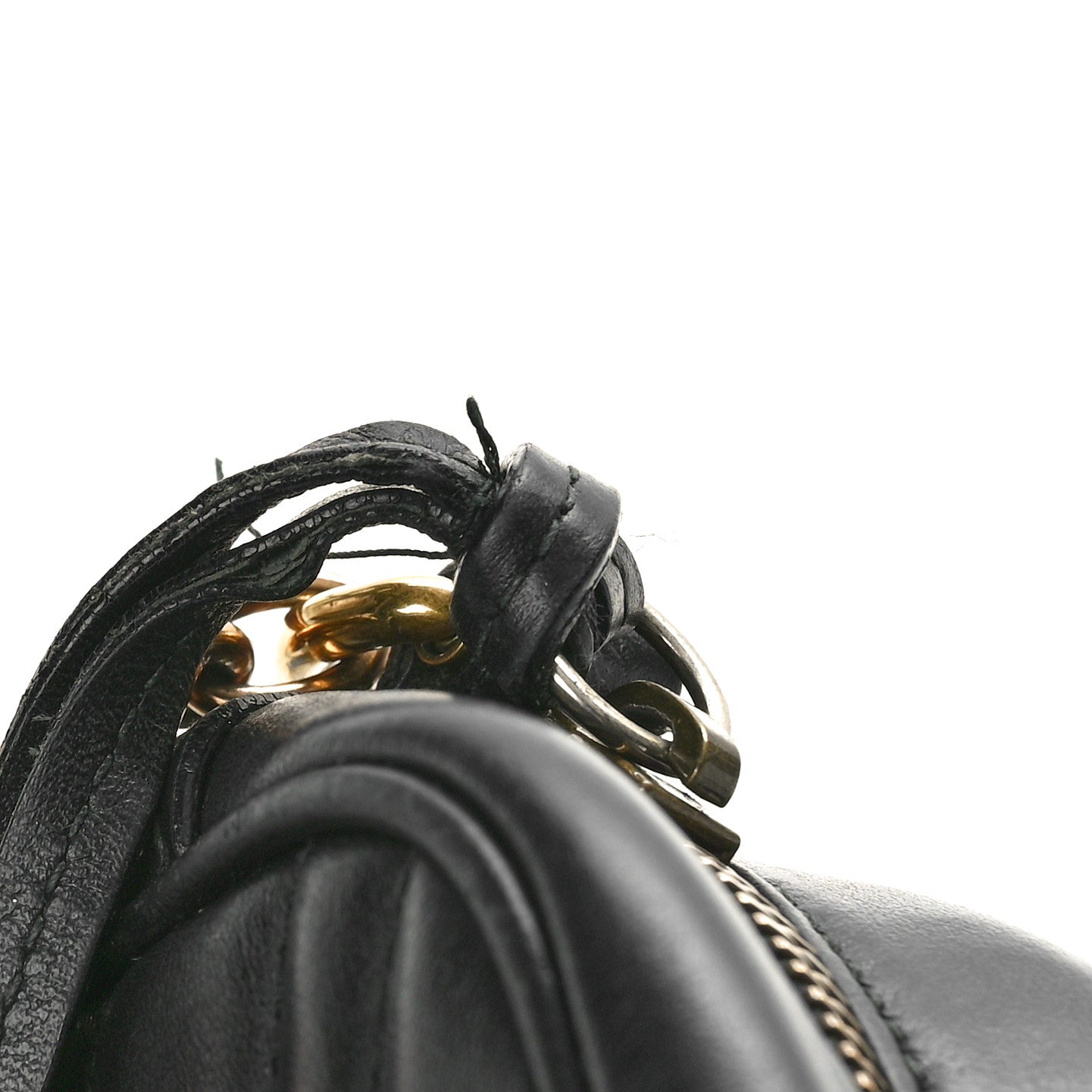 Calfskin Matelasse Mini GG Marmont Chain Shoulder Bag Black