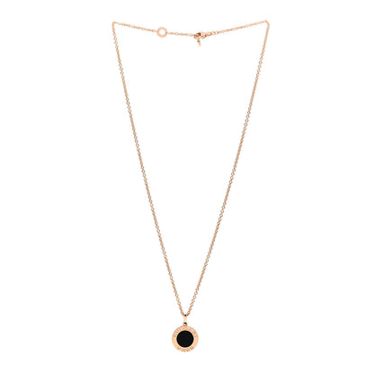Bulgari 18K Rose Gold Diamond Black Onyx Roma Pendant Necklace 4 of 5