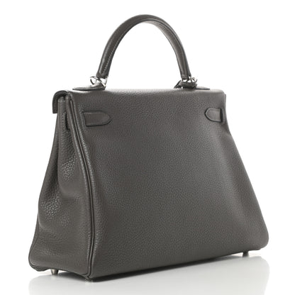Hermes Taurillon Clemence Kelly Retourne 32 Graphite 3 of 13