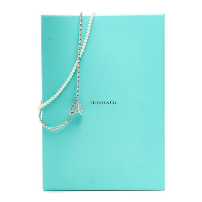 Tiffany Sterling Silver Diamond Cultured Pearl Return to Tiffany Wrap Necklace 5 of 5