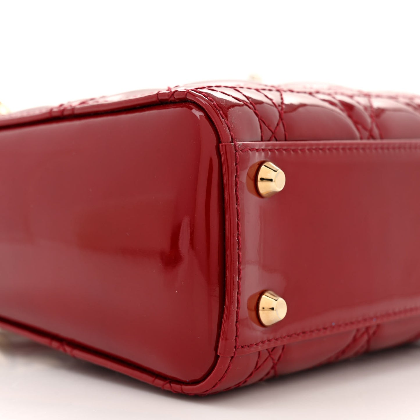 Patent Cannage Mini Lady Dior Red