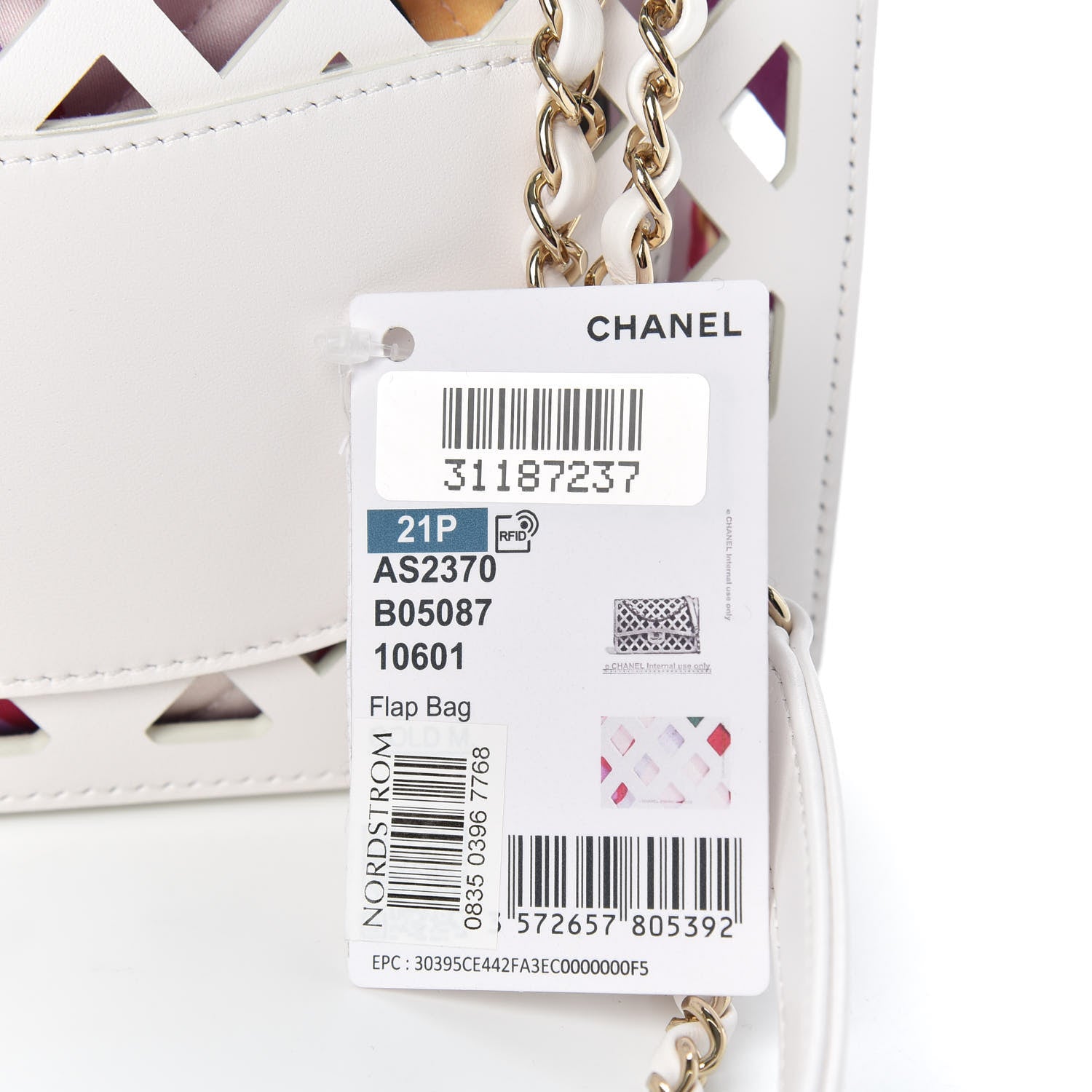 Chanel Lambskin Small Sea Through Flap White Multicolor 12 of 12