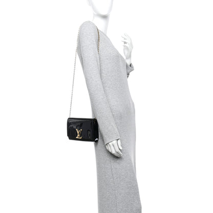 Louis Vuitton Patent Louise PM Chain Clutch Black 2 of 10