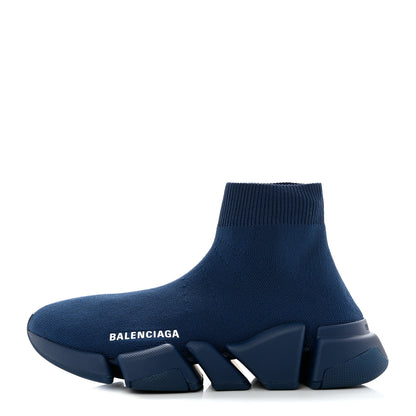 Balenciaga Technical 3D Recycled Knit Womens Speed 2.0 Sneakers 37 Monocolor Dark Navy 1 of 9