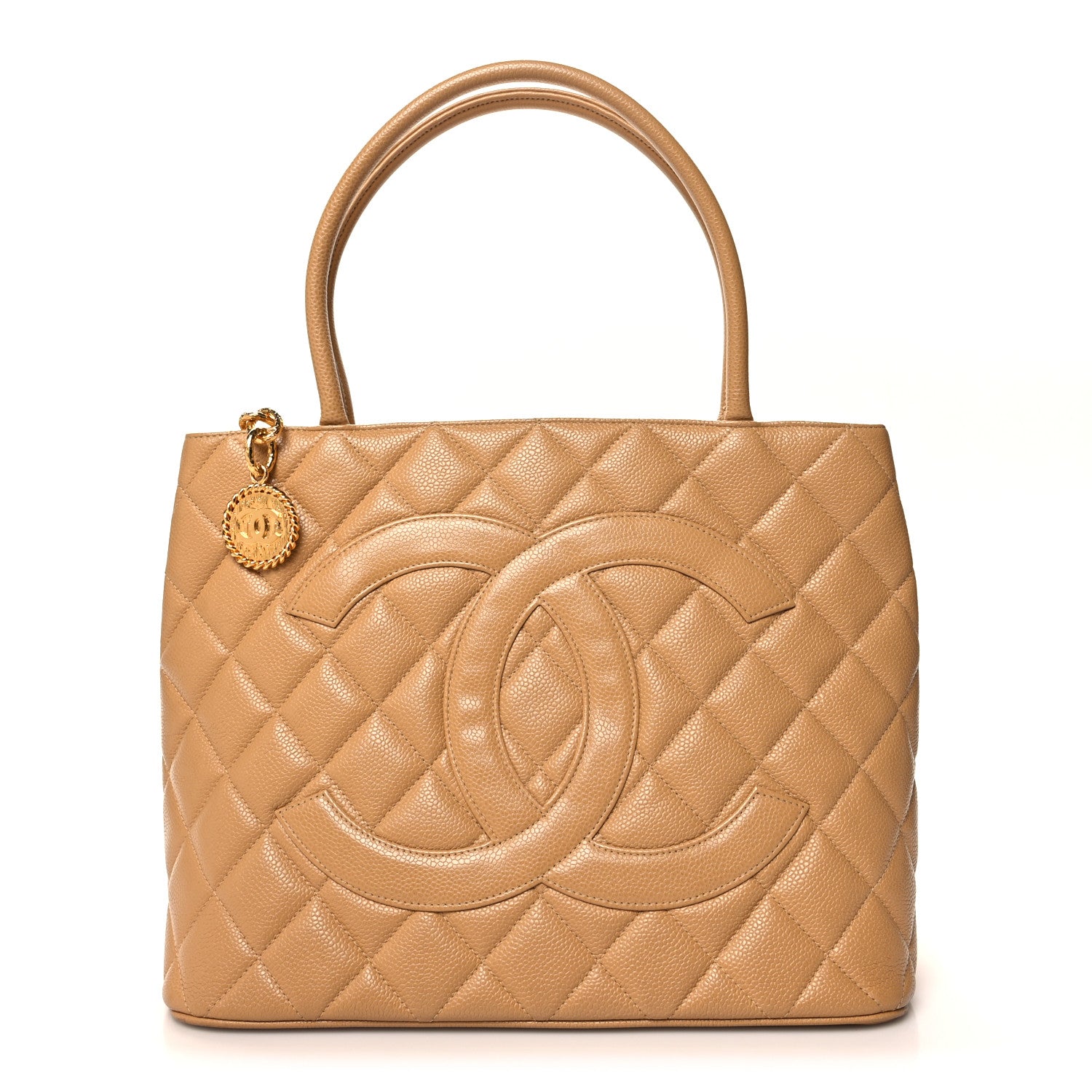 Chanel Caviar Quilted Medallion Tote Beige 1 of 13
