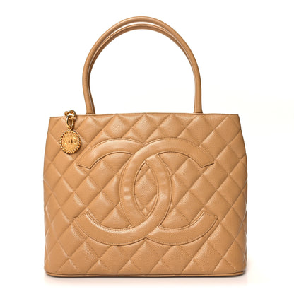 Chanel Caviar Quilted Medallion Tote Beige 1 of 13