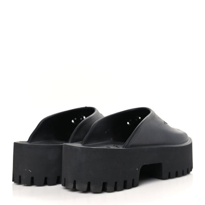 Gucci Rubber GG Monogram Perforated Elea Platform 55mm Lug Sole Sandals 41 Black 4 of 9