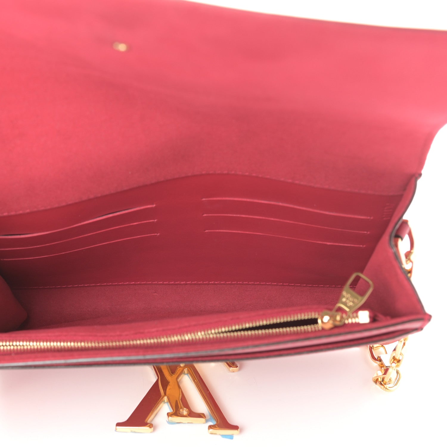 Louis Vuitton Calfskin Chain Louise GM Framboise 5 of 9
