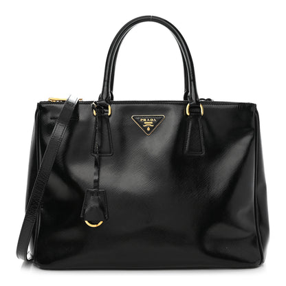 Prada Saffiano Vernice Medium Galleria Double Zip Tote Black 1 of 17
