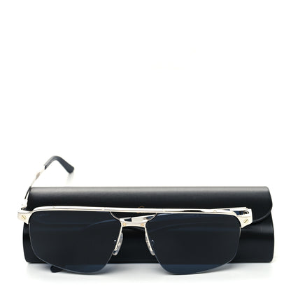 Cartier Metal Santos de Cartier Pilot Sunglasses CT0385S Silver Blue 8 of 8