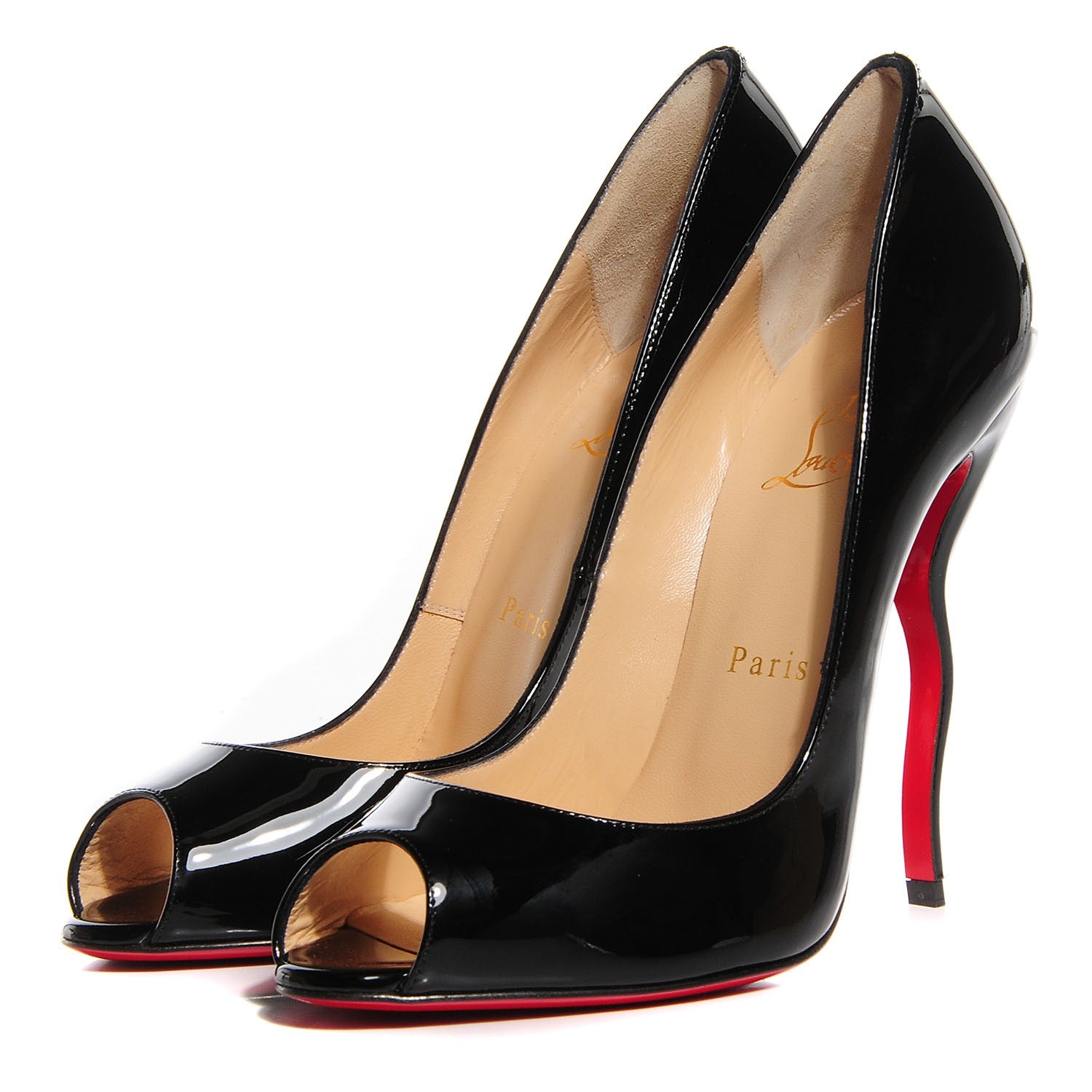 Christian Louboutin Patent Jolly B 120 Pumps 38 Black 3 of 6