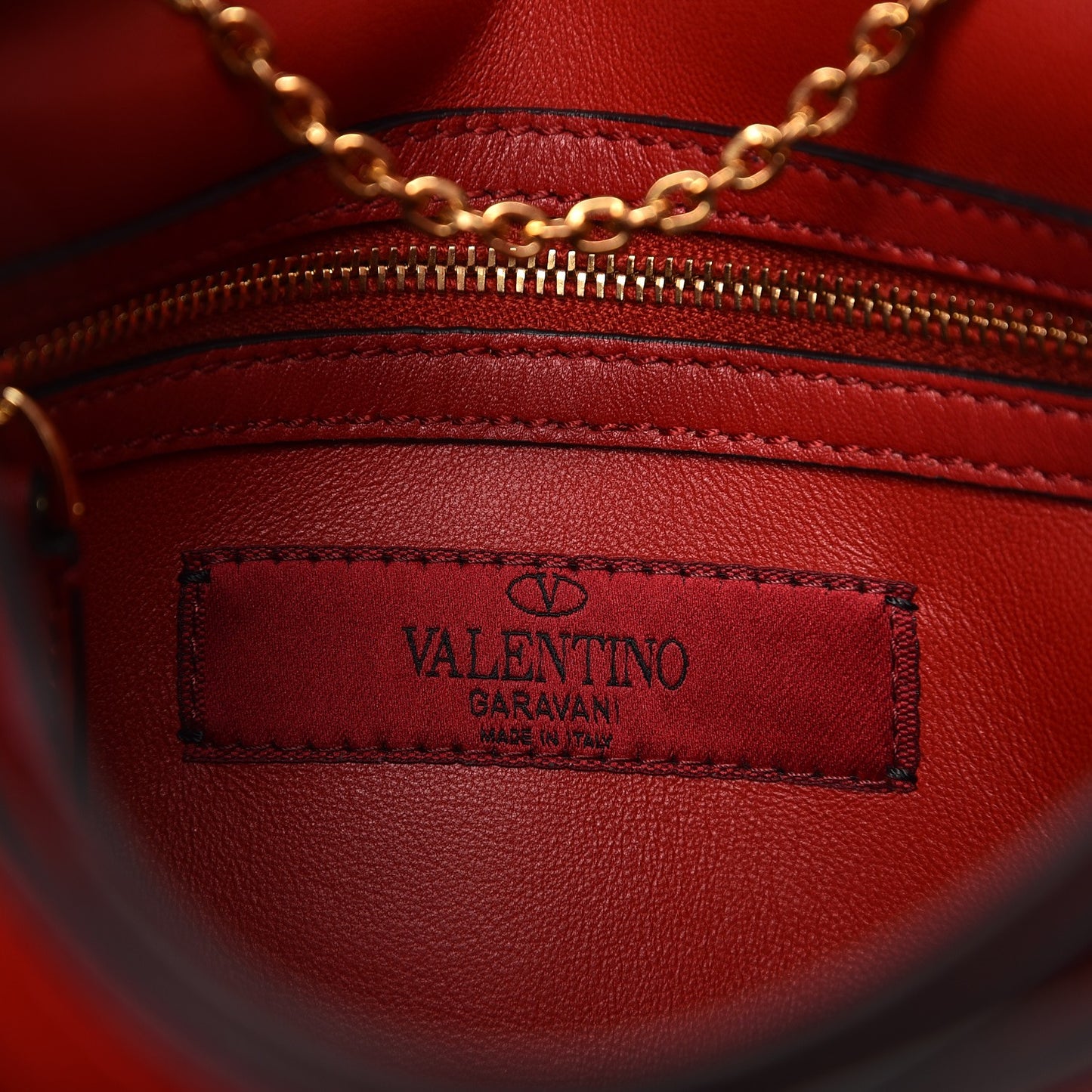 Vitello Shoulder Flap Bag Red