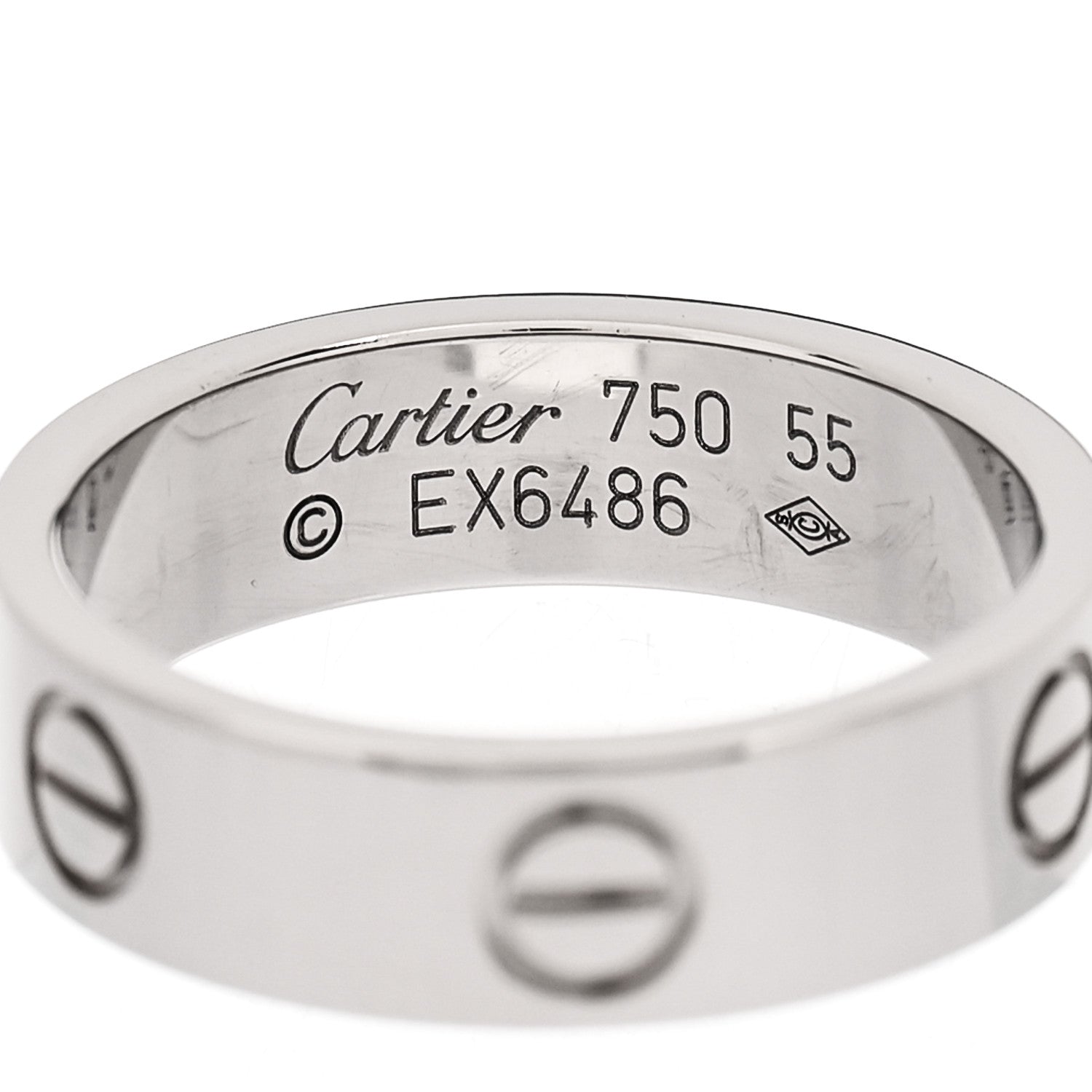 Cartier 18K White Gold 5.5mm LOVE Ring 55 7.25 4 of 4