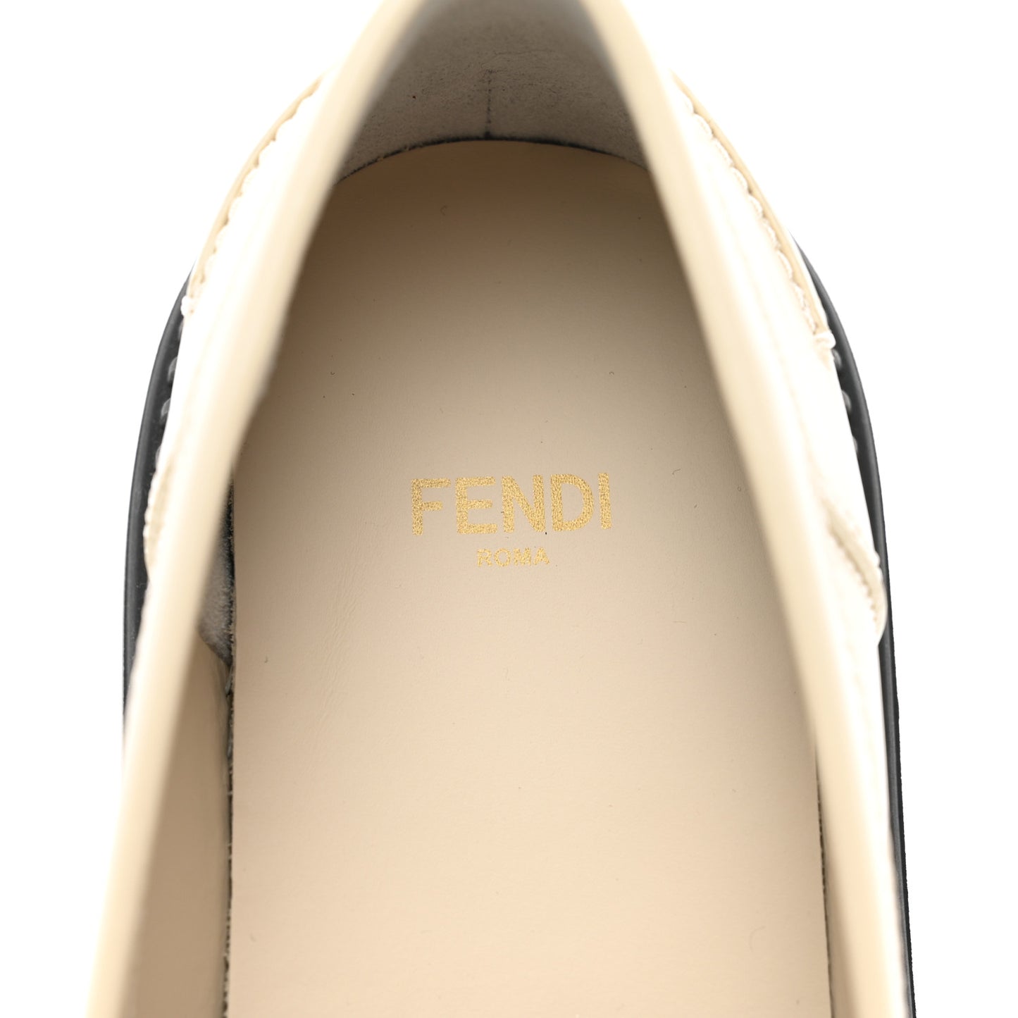 Vitello Abrasivato Fendigraphy 50mm Loafers 38.5 Blanco Babe