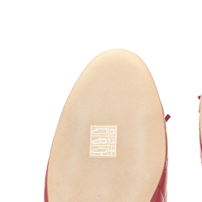 Chanel Lambskin Quilted CC Cap Toe Ballerina Flats 39.5 Light Red 7 of 10