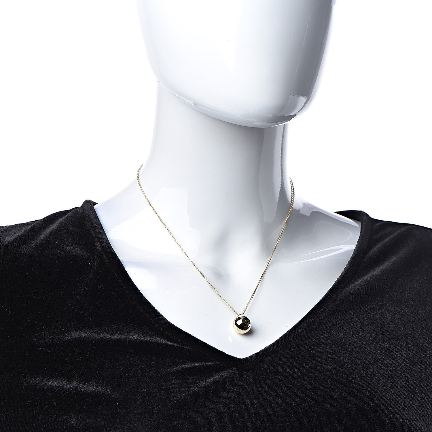 Tiffany 18K Yellow Gold 12.75mm HardWear Ball Pendant Necklace 2 of 6