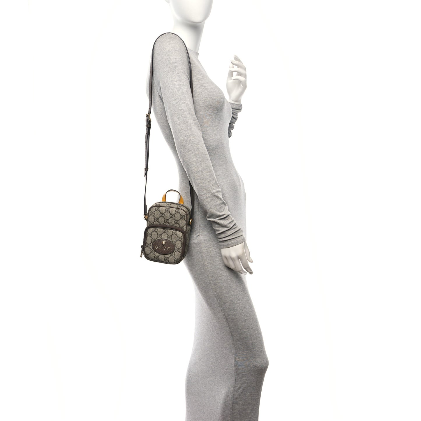GG Supreme Monogram Mini Neo Vintage Double Zip Messenger Bag Beige New Acero Crop