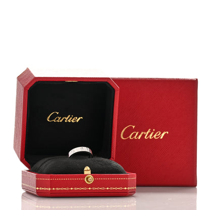Cartier 18K White Gold Diamond 4mm LOVE Wedding Band Ring 50 5.25 5 of 5