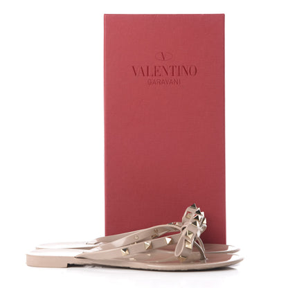 Valentino Garavani PVC Jelly Rockstud Bow Thong Sandals 38 Poudre 9 of 9