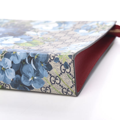 Gucci GG Supreme Monogram Blooms Large Cosmetic Case Beige Blue Navy Hibiscus Red 9 of 9