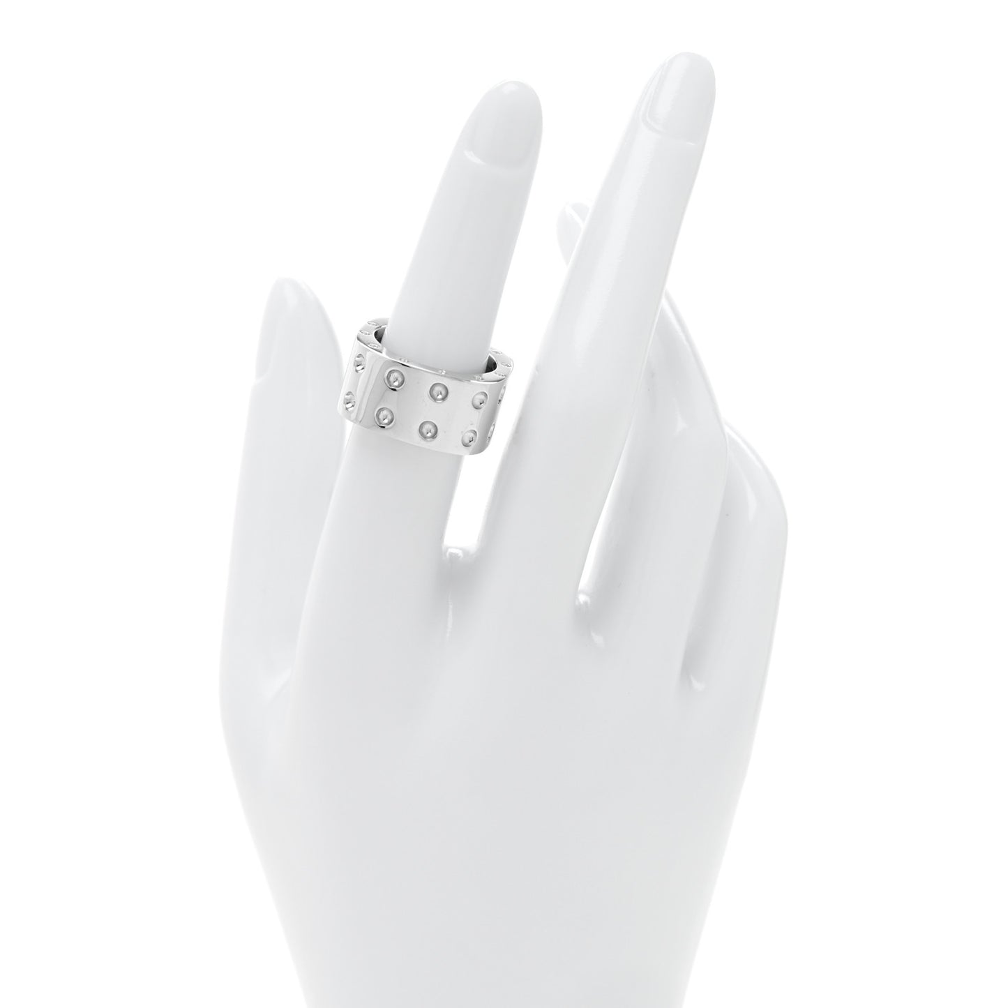 18K White Gold Pois Moi Double Row Ring 53 6.5