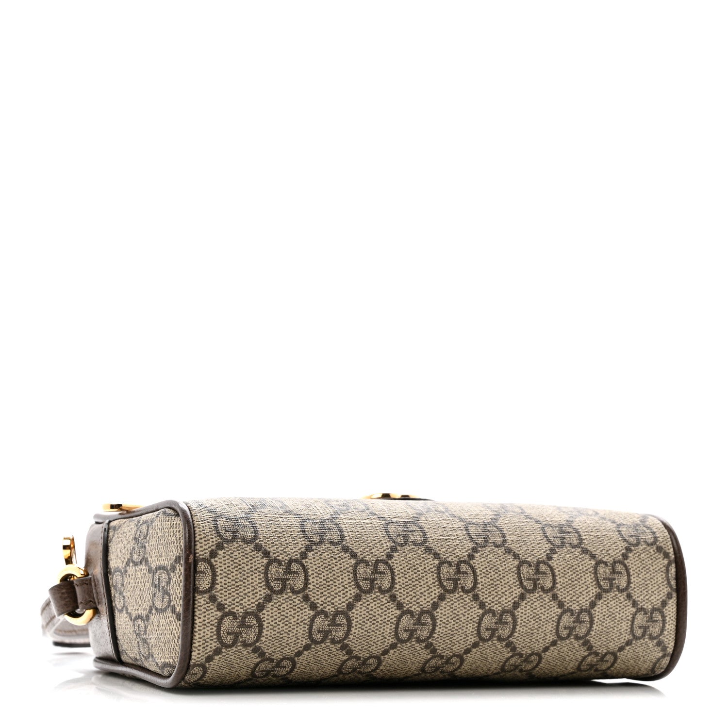 Gucci GG Supreme Monogram Textured Calfskin Super Mini Ophidia Shoulder Bag Beige Ebony New Acero 4 of 12