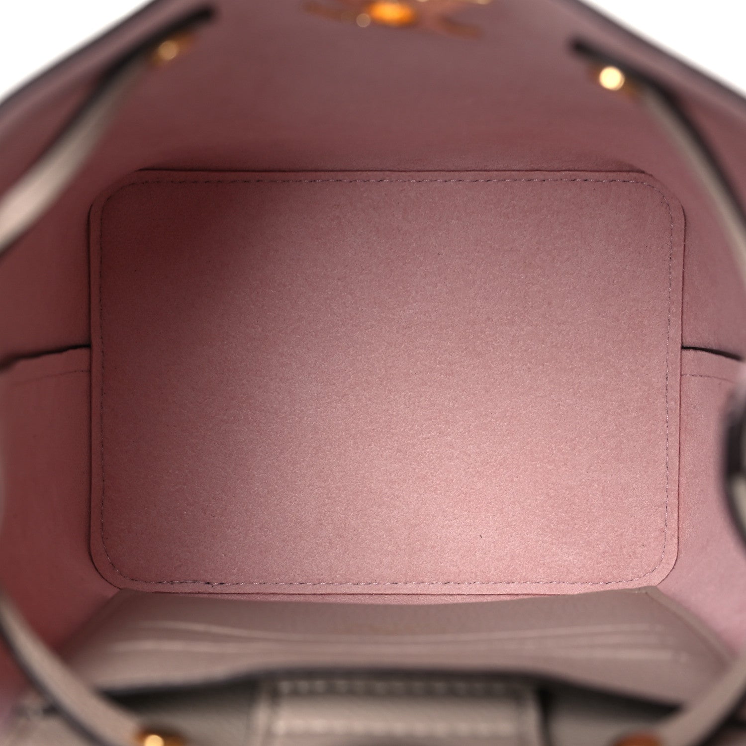 Louis Vuitton Calfskin Nano Lockme Bucket Greige 5 of 8