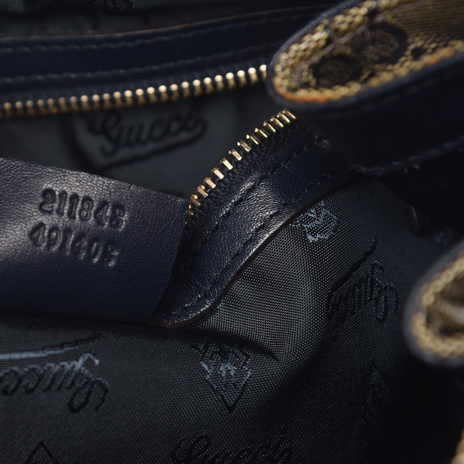 Gucci Crystal Monogram Hysteria Tote Navy Blue 8 of 13
