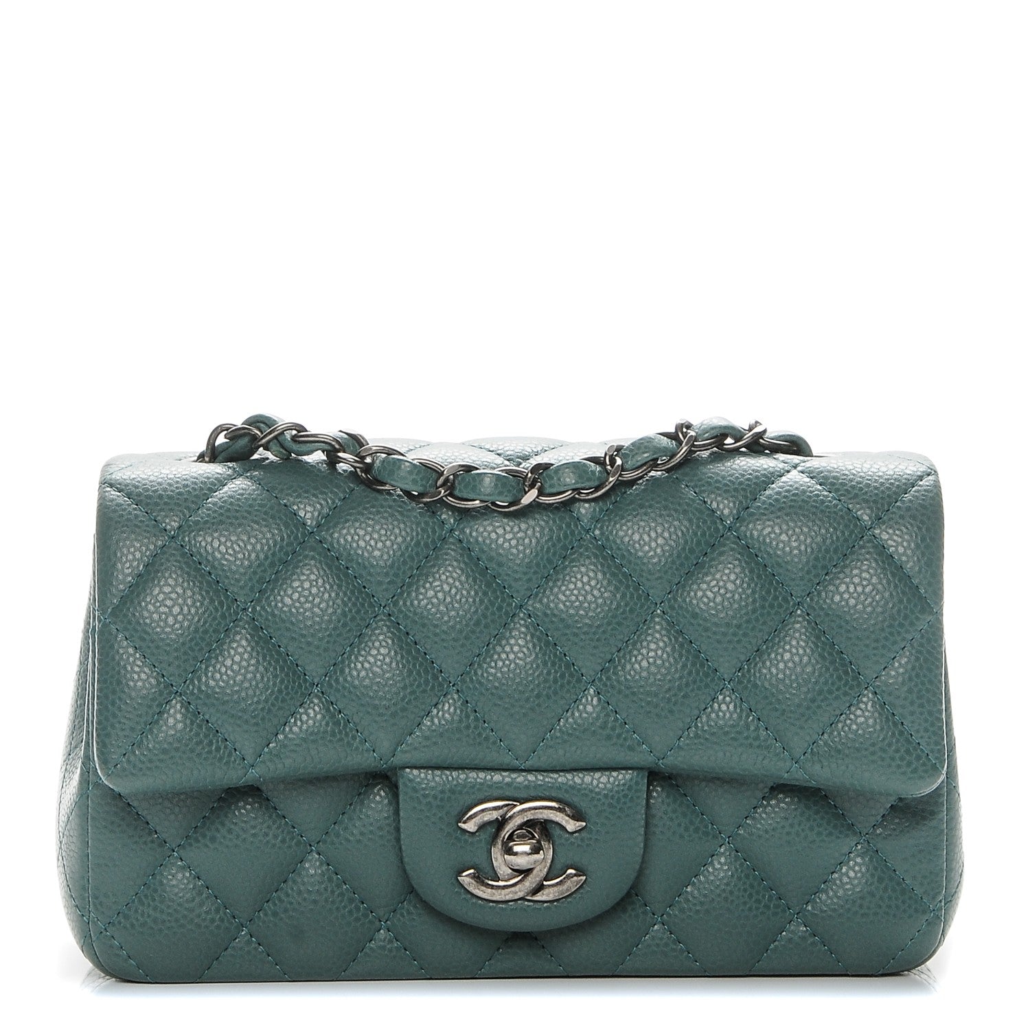 Chanel Caviar Quilted Mini Rectangular Flap Green 1 of 7