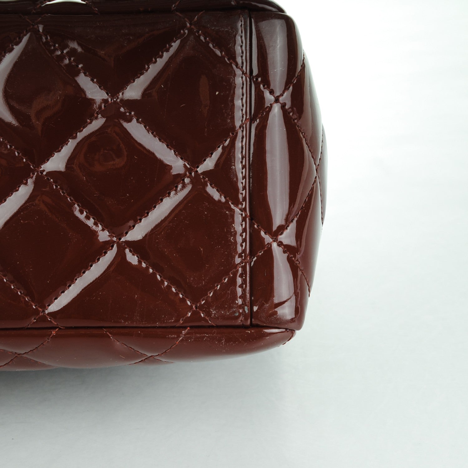 Chanel Patent Quilted Maxi Single Flap Dark Red 7 of 12
