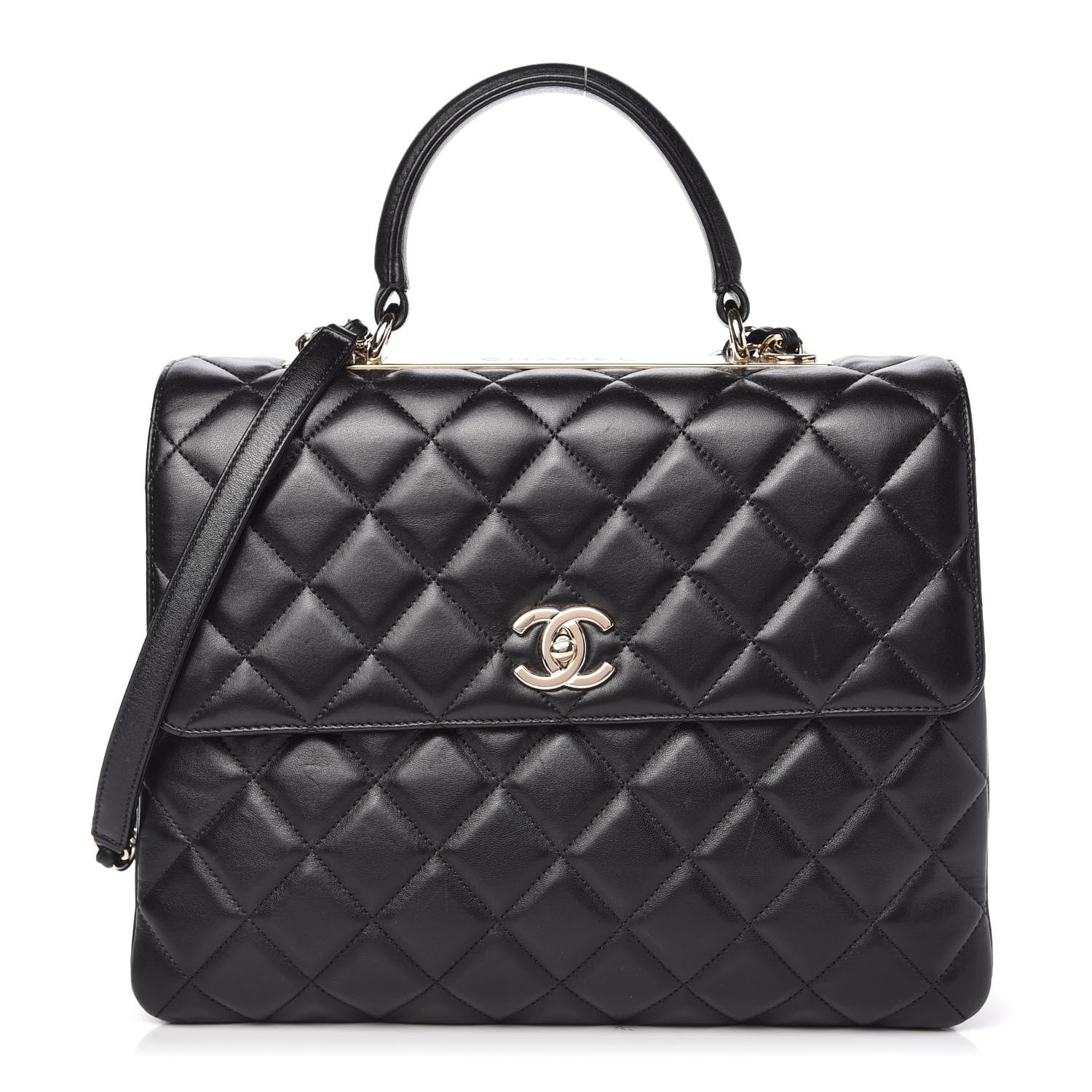 Chanel Lambskin Quilted Large Trendy CC Dual Handle Flap Bag Black 1 of 10