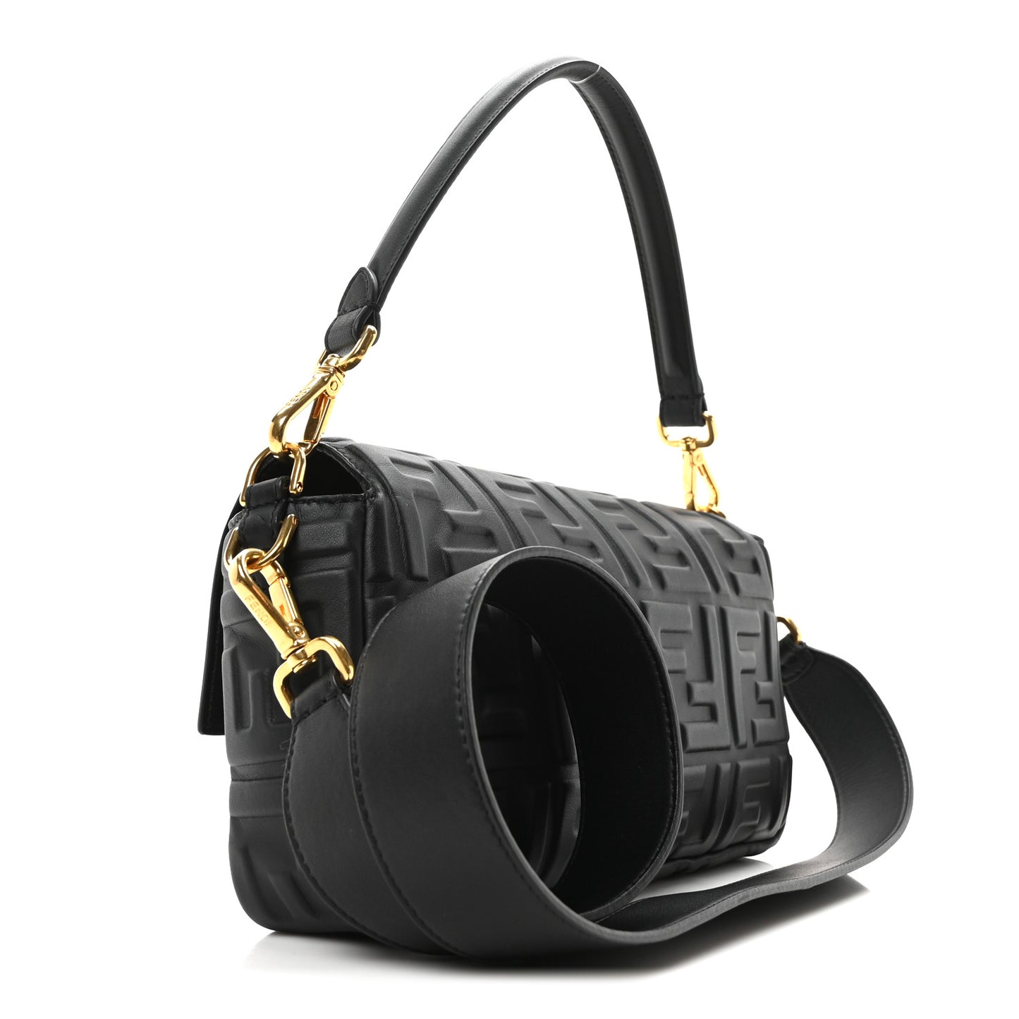 Nappa FF 1974 Embossed Baguette Black