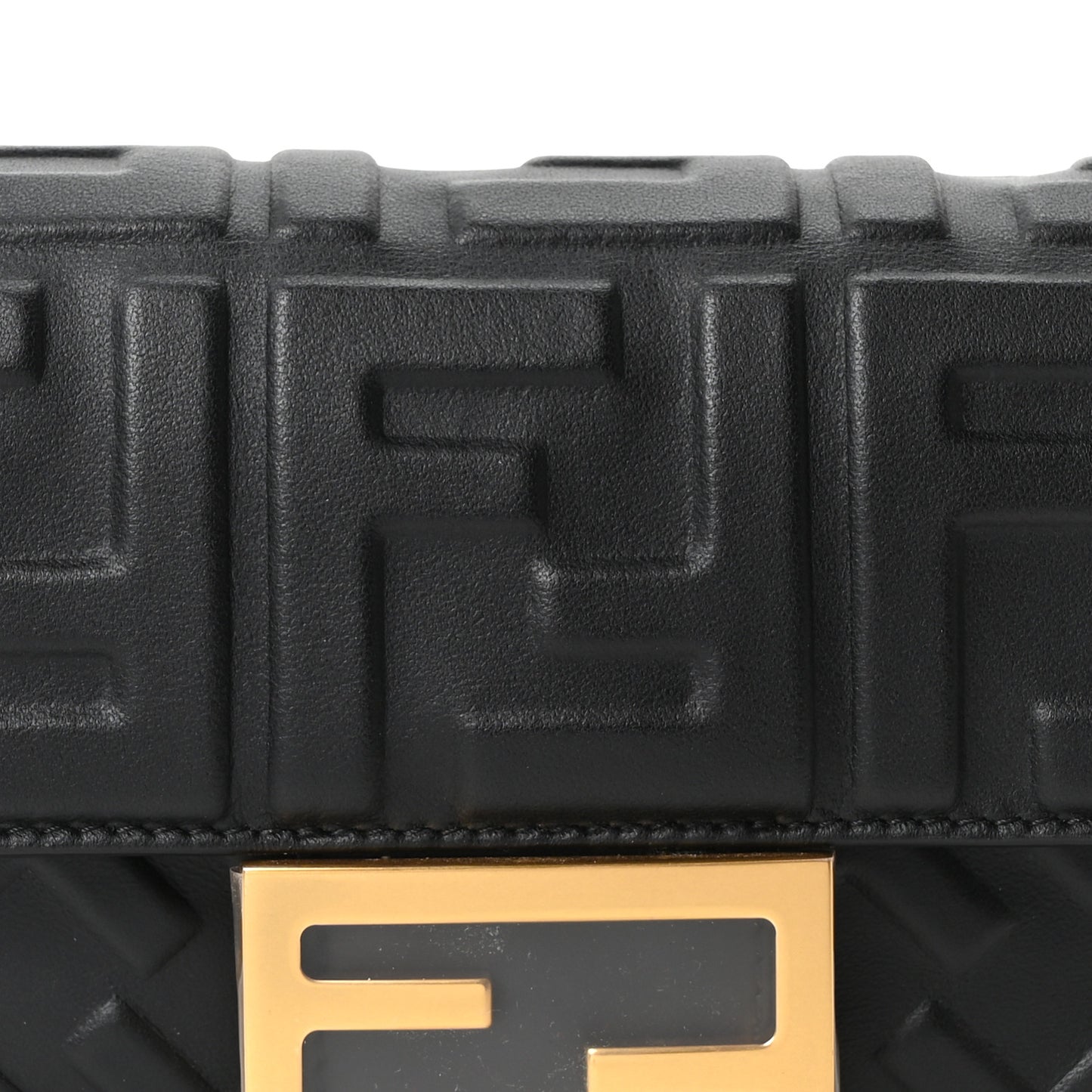 Nappa FF 1974 Embossed Mini Baguette Black