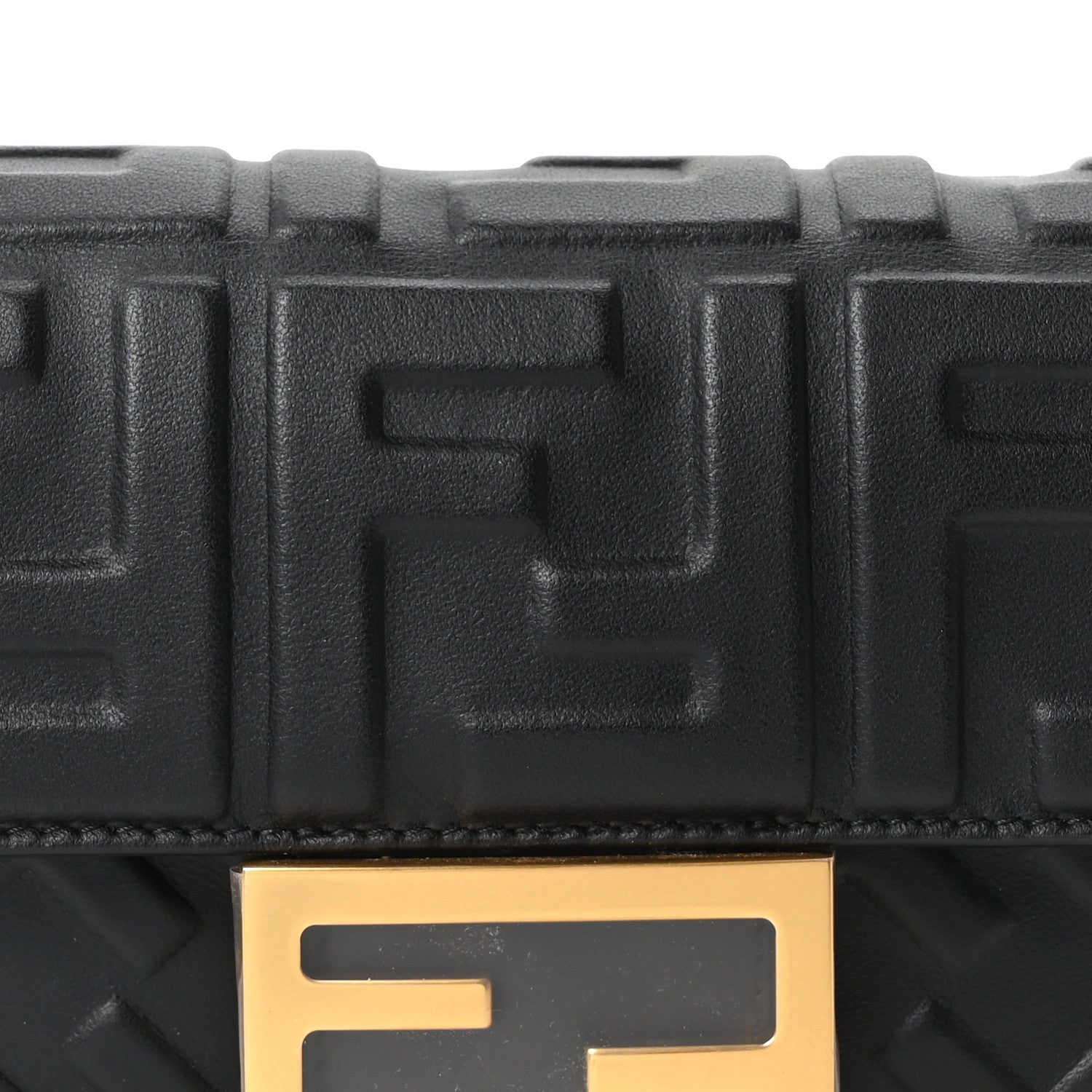 Fendi Nappa FF 1974 Embossed Mini Baguette Black 8 of 10