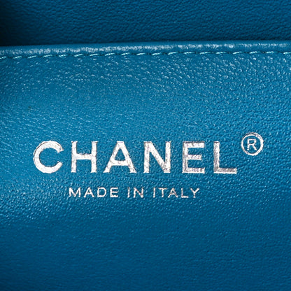 Chanel Patent Quilted Clutch with Chain Flap Blue 6 of 9