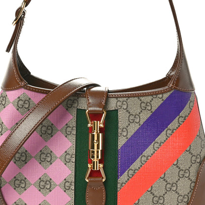 Gucci GG Supreme Monogram Azalea Calfskin Print Web Small Jackie 1961 Hobo Multicolor 8 of 10