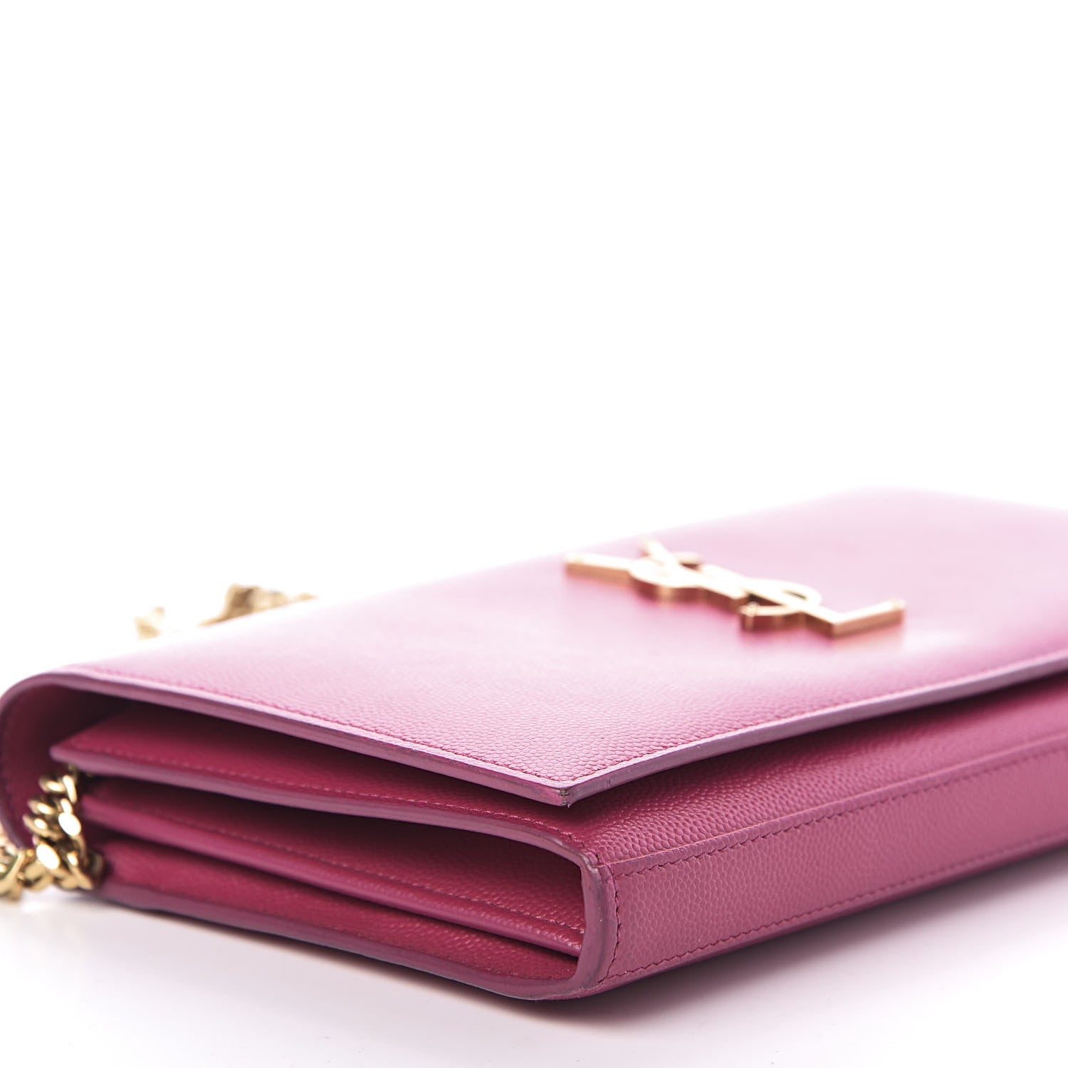 Saint Laurent Grain De Poudre Medium Monogram Kate Satchel Lipstick Fuchsia 6 of 9