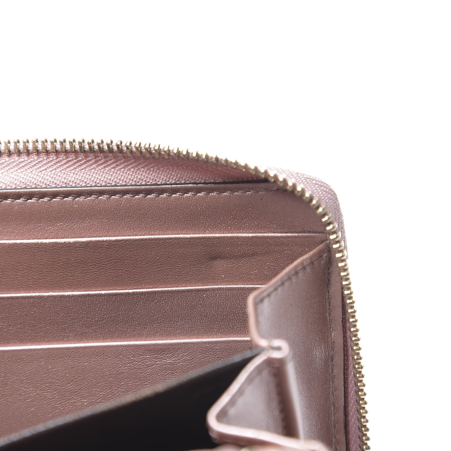 Gucci Patent Microguccissima Bow Heart Zip Around Wallet Golden Beige 8 of 9