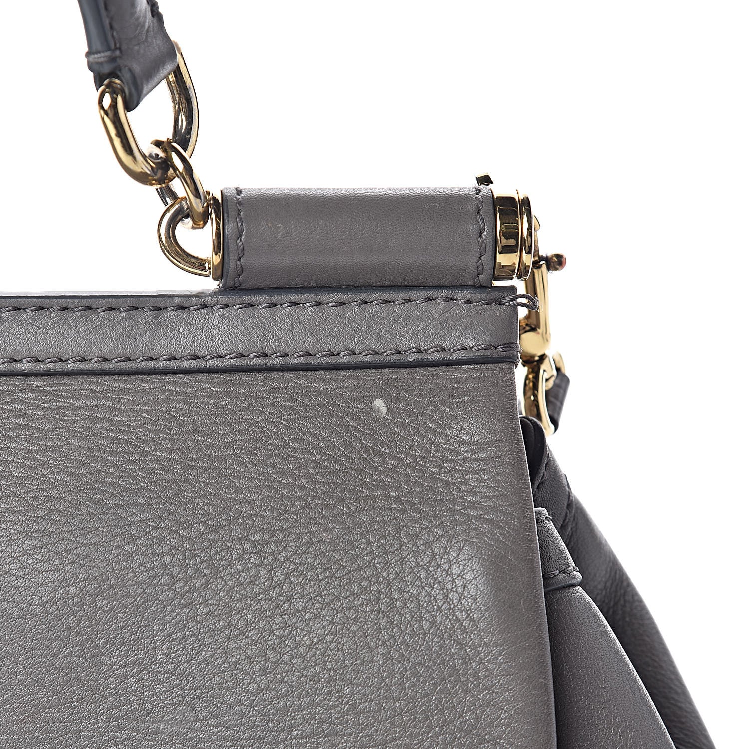 Dolce & Gabbana Grained Deerskin Medium Miss Sicily Satchel Grey 12 of 12
