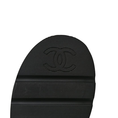 Chanel Lambskin Quilted Platform Sandals 41 Beige Black 9 of 10